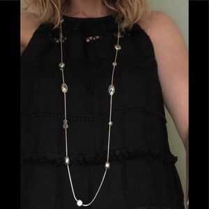 Long silver retired Brighton necklace.